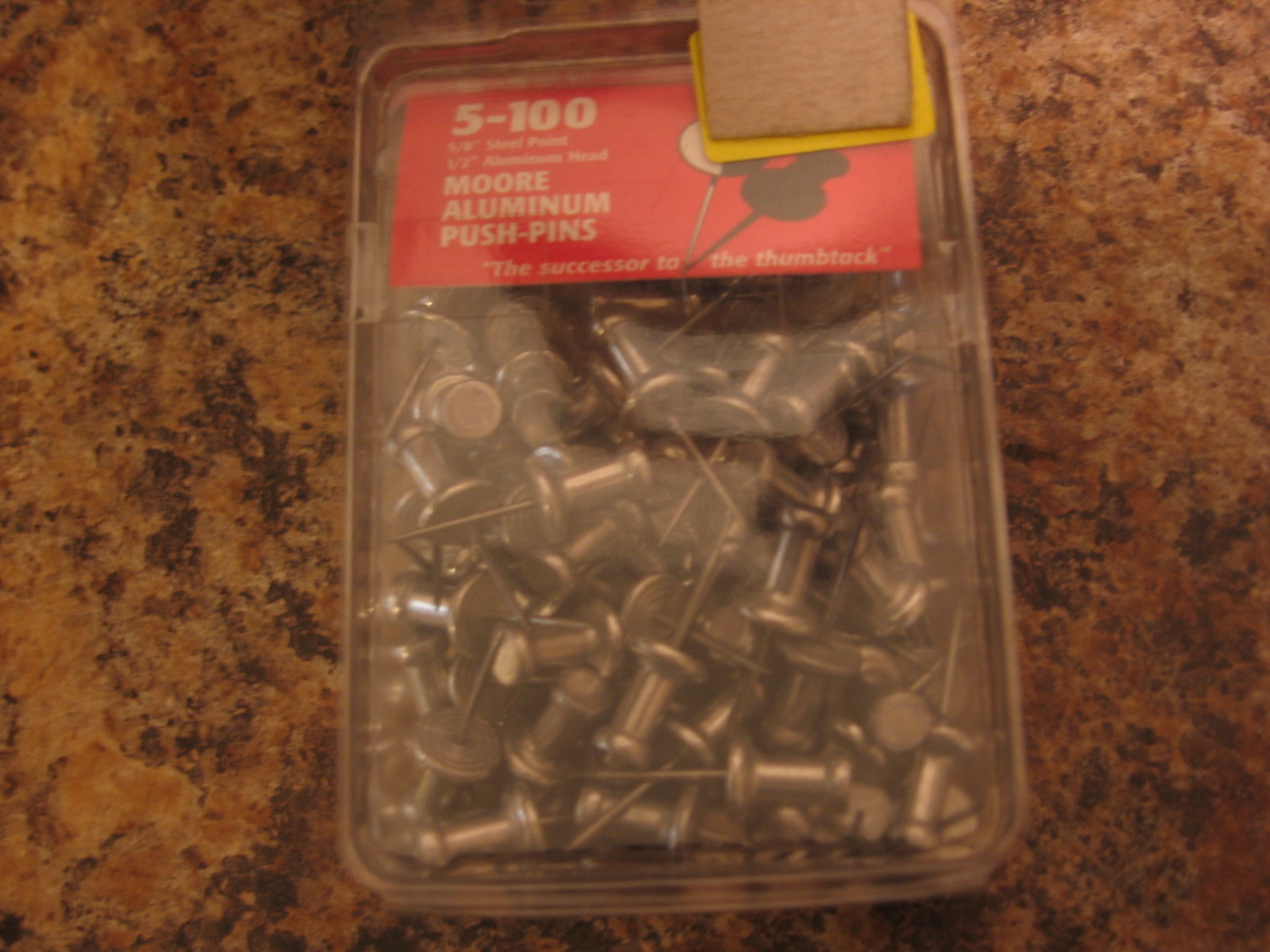 Push Pin Aluminum 100 Box